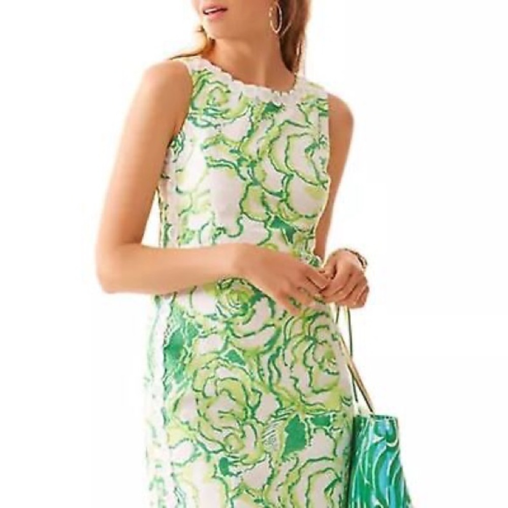 Vintage Lilly Pulitzer Mila Resort Heart Breaker Jacquard Lace Shift Mini Size 4